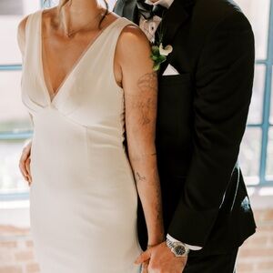 Classic White Wedding Dress - Size M